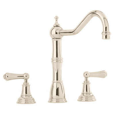 Perrin & Rowe Alsace Three-Hole Sink Mixer Kitchen Tap With Lever Handles Polished Nickel 4771NI