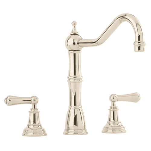 Perrin & Rowe Alsace Three-Hole Sink Mixer Kitchen Tap With Lever Handles Polished Nickel 4771NI