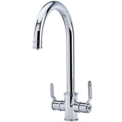 Perrin & Rowe Armstrong Pewter 3 in1 Instant Hot Sink Mixer with C spout 1985HTPF