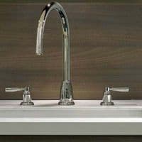 Perrin & Rowe Callisto Three-Hole Mixer C Spout With Levers Pewter 4886PF