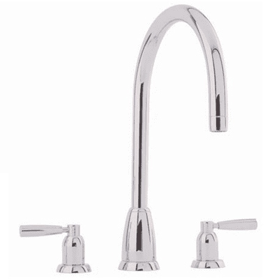 Perrin & Rowe Callisto Three-Hole Mixer C Spout With Levers Pewter 4886PF