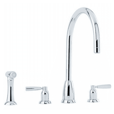 Perrin & Rowe Callisto Three-Hole Mixer Kitchen Tap C Spout With Levers And Rinse Chrome 4891CP