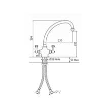 Perrin & Rowe Etruscan Monobloc Mixer Kitchen Tap With Lever Handles Polished Nickel 4320NI