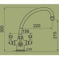 Perrin & Rowe Etruscan Polished Nickel Monobloc with Cold Filter and Lever Handles 1420NI