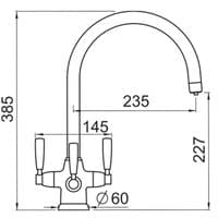 Perrin & Rowe Metis Chrome Monobloc with Cold Filter and Lever Handles 1480CP