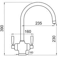 Perrin & Rowe Mimas Chrome Monobloc with Cold Filter and Lever Handles 1435CP