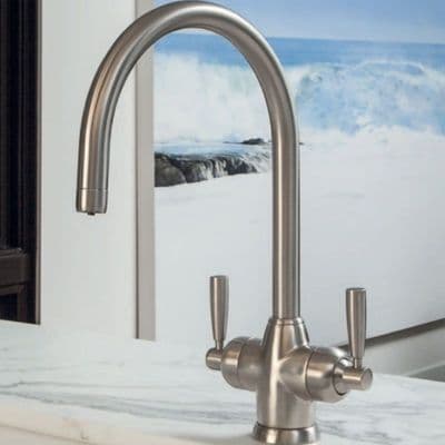Perrin & Rowe Mimas Pewter Monobloc with Cold Filter and Lever Handles 1435PF
