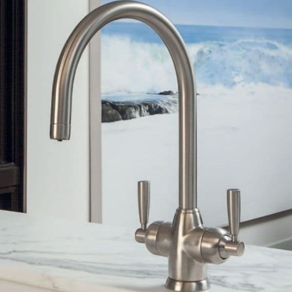 Perrin & Rowe Mimas Polished Nickel Monobloc with Cold Filter and Lever Handles 1435NI