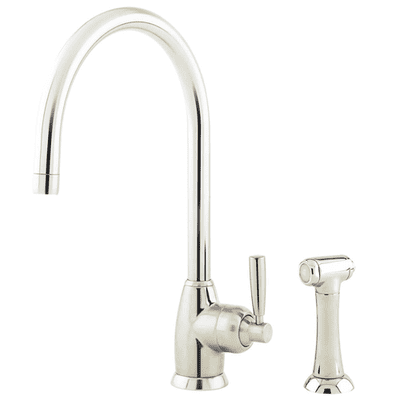 Perrin & Rowe Mimas Single Lever Monobloc Mixer With Swivel C Spout And Rinse Nickel 4846NI