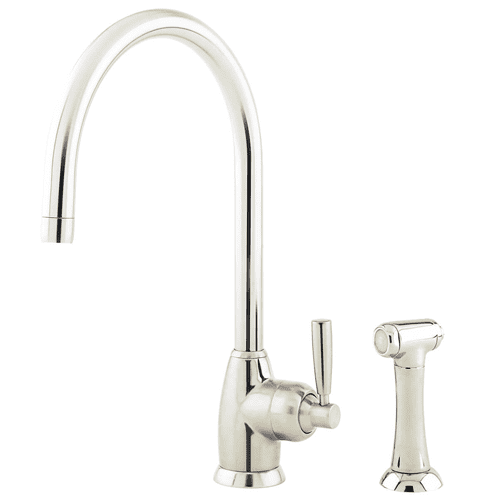 Perrin & Rowe Mimas Single Lever Monobloc Mixer With Swivel C Spout And Rinse Nickel 4846NI