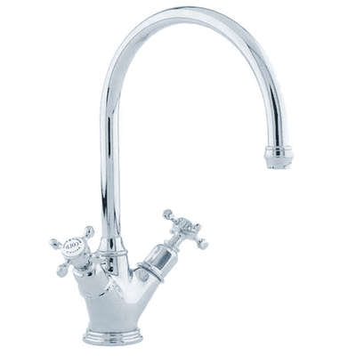 Perrin & Rowe Minoan Monobloc Mixer Kitchen Tap With Crosshead Handles Chrome 4385CP