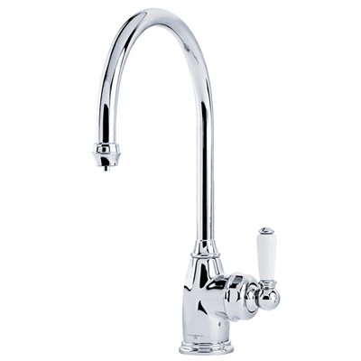 Perrin & Rowe Parthian Monobloc Mixer Kitchen Tap With Single Porcelain Lever Handle Chrome 4341CP