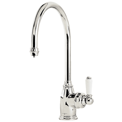 Perrin & Rowe Parthian Monobloc Mixer With Single Porcelain Lever Handle Polished Nickel 4341NI