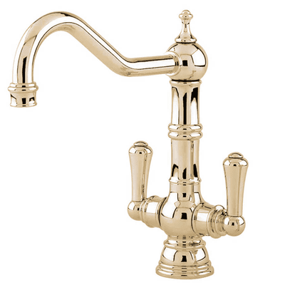 Perrin & Rowe Picardie Sink Mixer Kitchen Tap With Twin Levers Gold 4761IG