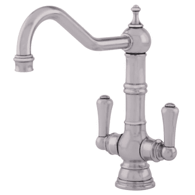 Perrin & Rowe Picardie Sink Mixer Kitchen Tap With Twin Levers Pewter 4761PF