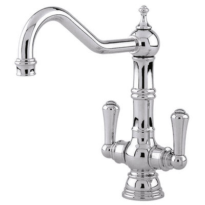 Perrin & Rowe Picardie Sink Mixer Kitchen Tap With Twin Levers Polished Nickel 4761NI