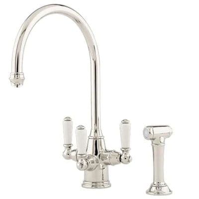 Perrin & Rowe Polished Nickel Phoenician Monobloc Cold Filter Porcelain Lever Handles Rinse 1560NI