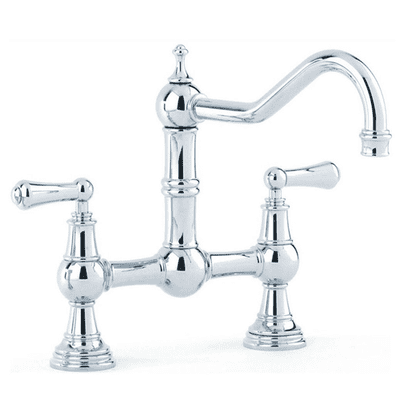Perrin & Rowe Provence Two-Hole Sink Mixer Kitchen Tap With Lever Handles Chrome 4751CP