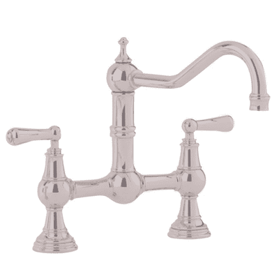 Perrin & Rowe Provence Two-Hole Sink Mixer With Lever Handles Pewter 4751PF
