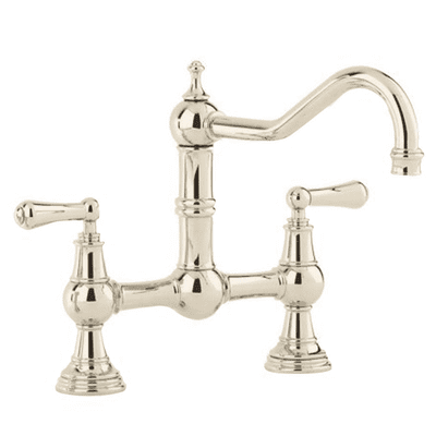 Perrin & Rowe Provence Two-Hole Sink Mixer With Lever Handles Polished Nickel 4751NI