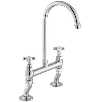 Vado Axbridge Bridge Kitchen Tap Mixer with Cross Handles Polished Chrome BC-AXB-153-CP