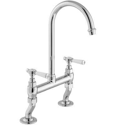 Vado Axbridge Bridge Kitchen Tap Mixer with Lever Handles Polished Chrome BC-AXB-253-CP