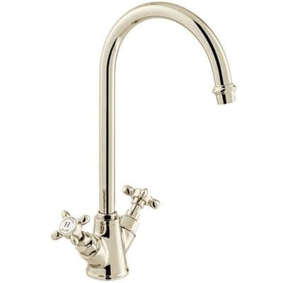 Vado Axbridge Kitchen Tap Mixer with Cross Handles Polished Brushed Nickel BC-AXB-150-BN