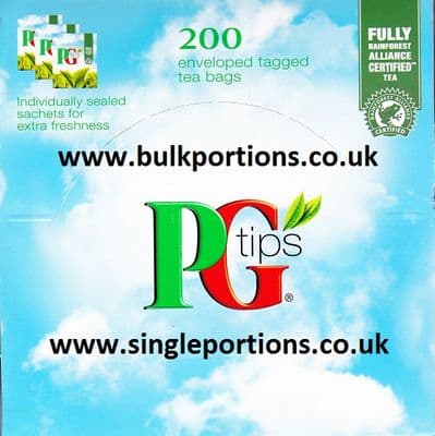 PG tips - 200 x Envelope tea bags - single portions - BULK PORTIONS