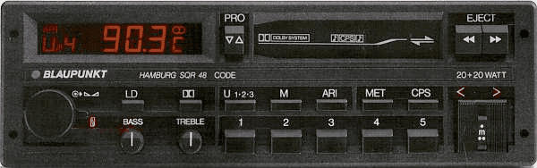 (85-86) BLAUPUNKT HAMBURG SQR 48 Stereo Radio Cassette PORSCHE ASTON MARTIN FERRARI ROLLS