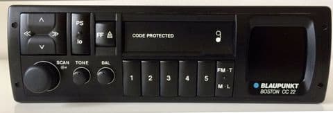 (89-94) BLAUPUNKT BOSTON CC22 Stereo Radio Cassette MERCEDES R107 W201