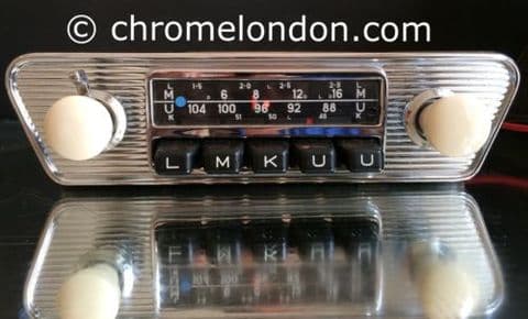 12+/- BLAUPUNKT FRANKFURT Vintage Chrome Classic Car FM Radio +MP3 video MINT PORSCHE 911 912 VWTR6 ASTON MG ETYPE FERRARI DINO