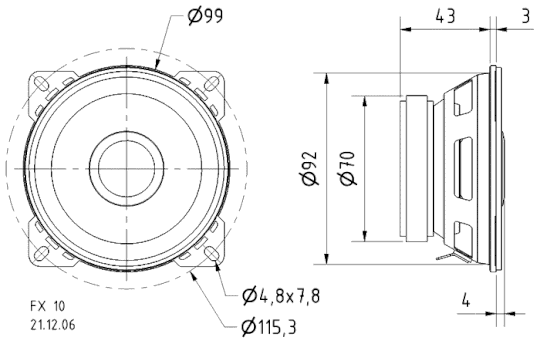 2x 4'' 10cm COAXIAL 2 WAY GERMAN HIGH QUALITY LOUDSPEAKERS - NEW - UNIVERSAL