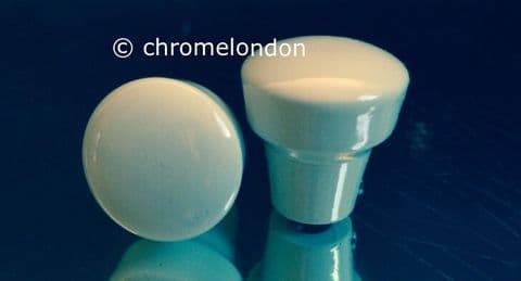 2x BAKELITE RADIO KNOBS IVORY NEW PAIR - PORSCHE 356 UNIVERSAL