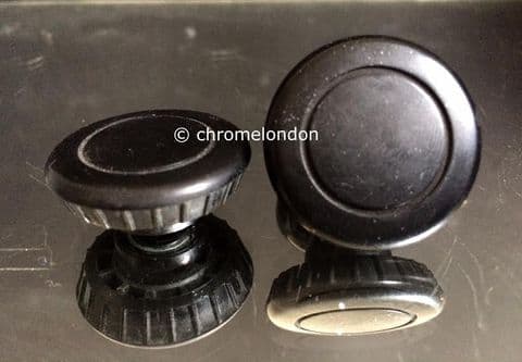 2x BLAUPUNKT RADIO KNOBS FLAT RINGED RUBBER PAIR