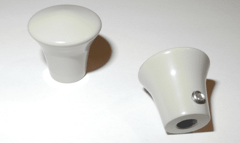 2x VW RADIO KNOBS GREY NEW PAIR - VOLKSWAGEN KARMANN GHIA and UNIVERSAL