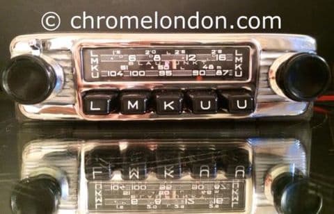 6v12+/- BLAUPUNKT FRANKFURT Vintage Chrome Classic Car FM Radio video PORSCHE 356 ASTON MG JAGUAR