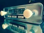 6v12v+/- IVORY BLAUPUNKT MANNHEIM Vintage Classic Car FM Radio +MP3 seeVideo MINT RESTORED MG B ASTON DB6 JAG ETYPE HEALEY AUSTIN MINI TR4 VW
