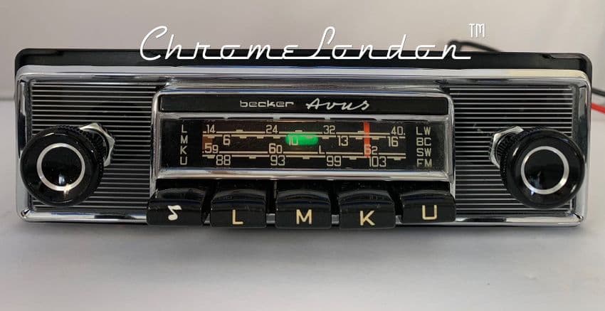 BECKER AVUS Vintage CHROME Classic Car FM Radio +MP3 PORSCHE 911 MERCEDES 230SL W111 FERRARI
