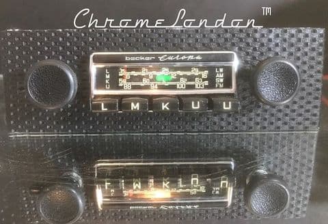 BECKER EUROPA BASKETWEAVE Vintage CHROME Classic Car FM Radio +MP3 PORSCHE 911 912 65-73