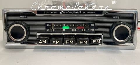 BECKER EUROPA II STEREO US Vintage PINSTRIPE Classic Car 108 FM Radio +MP3 MINT+WARRANTY MERCEDES SL