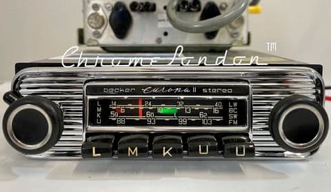BECKER EUROPA STEREO Vintage CHROME Classic Car FM Radio FERRARI MERCEDES MASERATI