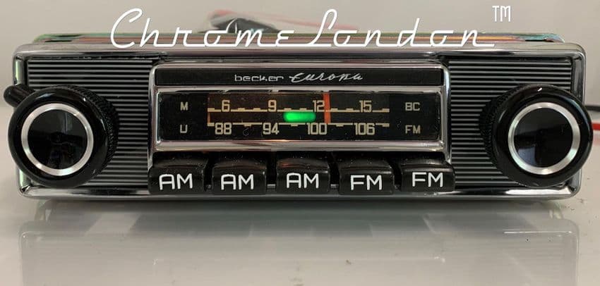 BECKER EUROPA US Vintage SLIM FACE Classic Car FM Radio MERCEDES 111 113 PORSCHE FERRARI ETYPE