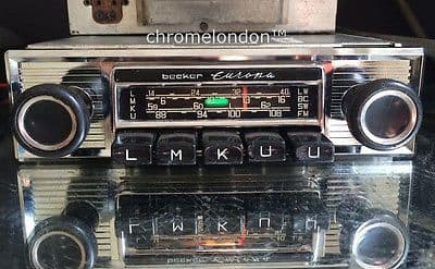 BECKER EUROPA Vintage Chrome Classic Car FM Radio +AMP+MP3 seeVideo MERCEDES 190 SL PORSCHE