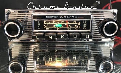 BECKER EUROPA Vintage CHROME Classic Car FM Radio +MP3 FULL WARRANTY MERCEDES 190SL W111 W113 JAG