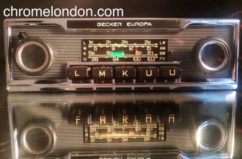 BECKER EUROPA Vintage Chrome Classic Car FM Radio +MP3 seeVideo MINT RESTORED MERCEDES SL PAGODA 107 PORSCHE 911 FERRARI DINO 365