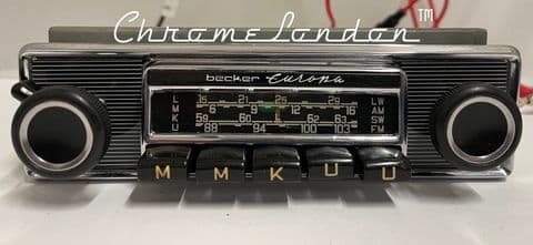 BECKER EUROPA Vintage Classic Car SLIM FACE FM Radio WARRANTY PORSCHE MERCEDES FERRARI ALFA ETYPE