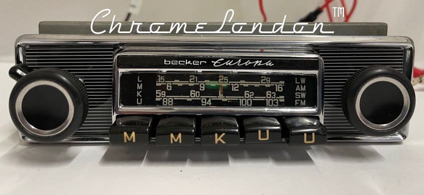 BECKER EUROPA Vintage Classic Car SLIM FACE FM Radio WARRANTY PORSCHE MERCEDES FERRARI ALFA ETYPE