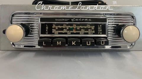 BECKER EUROPA Vintage IVORY Chrome Classic Car FM Radio +MP3 MINT MERCEDES 190 SL