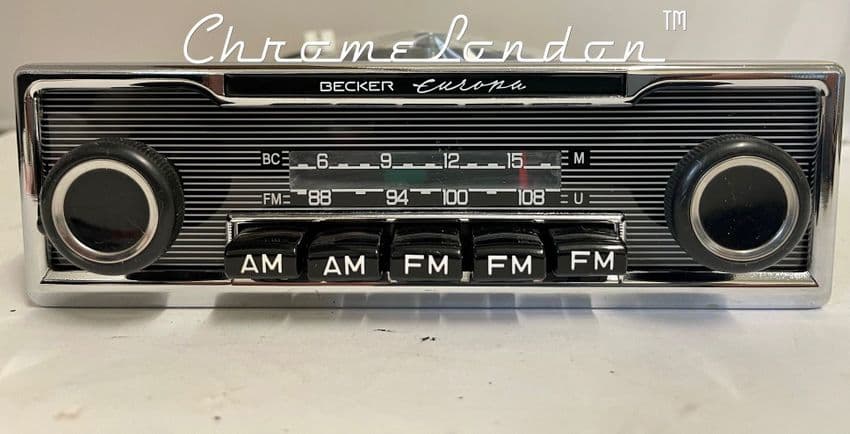 BECKER EUROPA (US) Vintage PINSTRIPE Classic Car FM Radio MERCEDES 113 107 116 PORSCHE