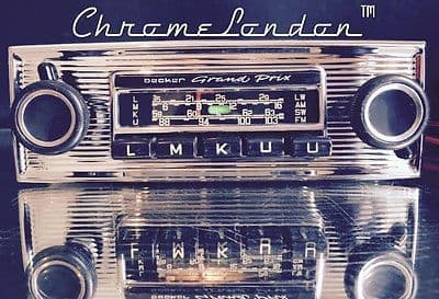 BECKER GRAND PRIX Vintage Chrome Classic Car FM Radio +MP3 seeVideo MINT